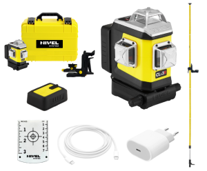Laser krzyżowy NIVEL SYSTEM CLx3R + Tyczka LP-36