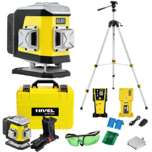 Laser krzyżowy NIVEL SYSTEM CL3B ze statywem SJJM1EX i czujnikiem laserowym CLS5