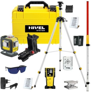 Laser krzyżowy NIVEL SYSTEM CL4D-P Fioletowy Poziomica Multi-laser Czujnik CLS-5 Statyw SJJ1-M1 EX + Łata LS24