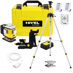 Laser krzyżowy NIVEL SYSTEM CL5R poziomica czerwony ZESTAW + Trójnóg SJJ-M1 EX