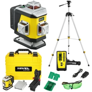 Laser krzyżowy NIVEL SYSTEM CL4B poziomica zielony ze statywem SJJM1EX i czujnikiem laserowym RD800